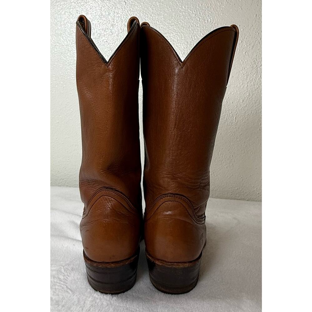 Vintage FRYE 12' Cowgirl Rodeo Boots Sz Women's 11 Brown Distressed Leather - Picture 5 of 10